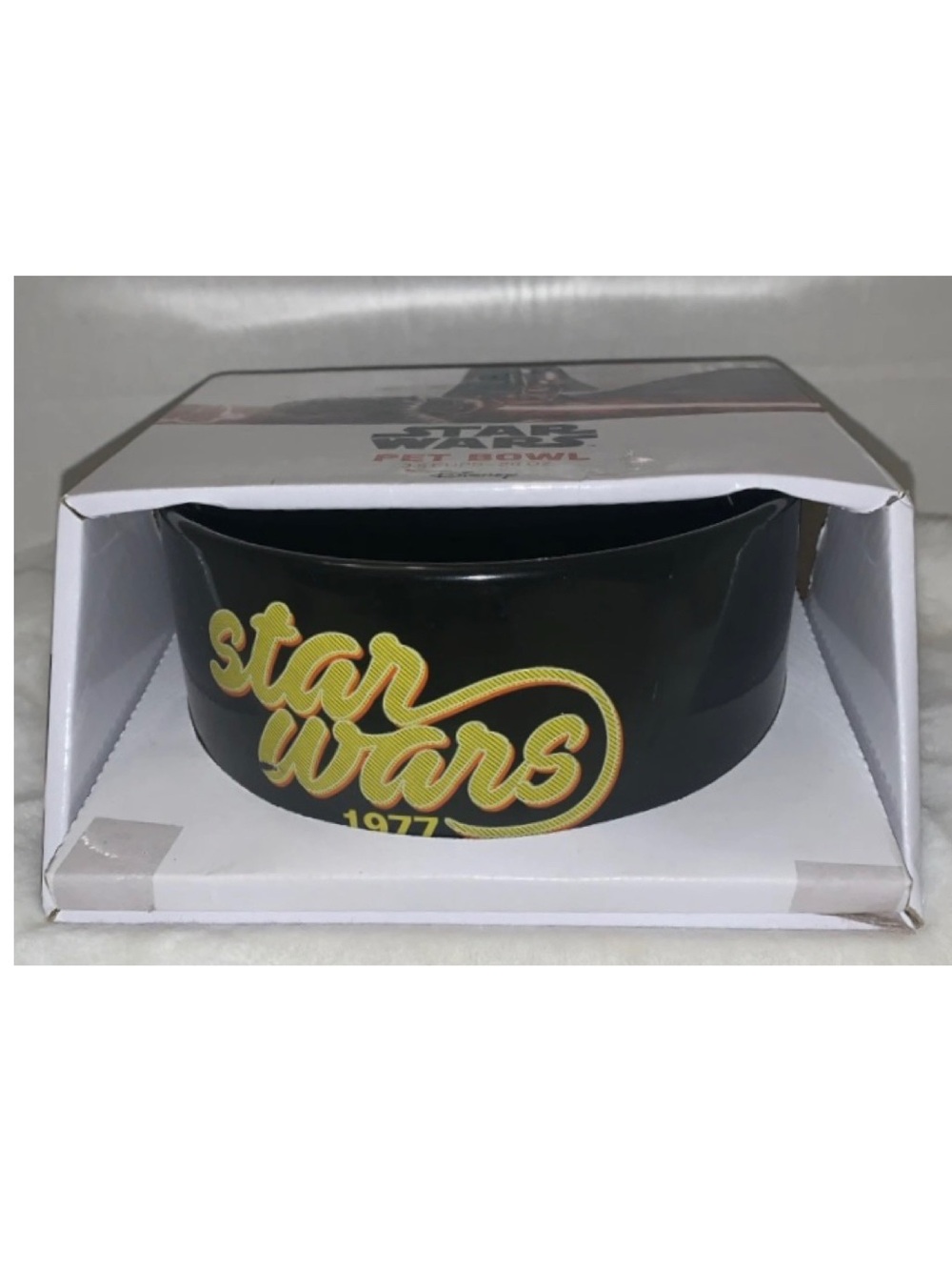Disney Star Wars 1977 Black Pet Bowl 28 Oz 3.5 Cups Dog Food Water Dish NWT